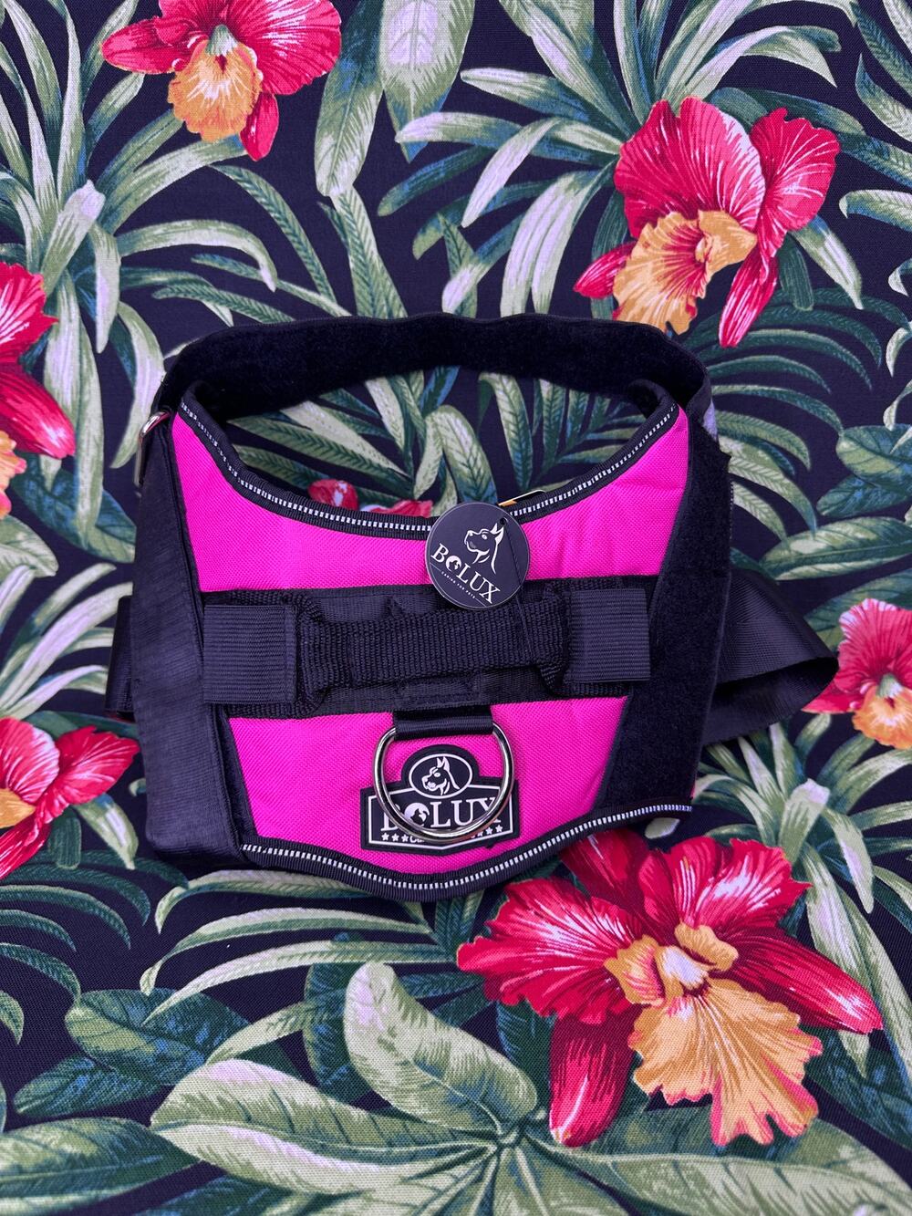 Bolux Black and Pink Dog Reflective Harness New Size Large